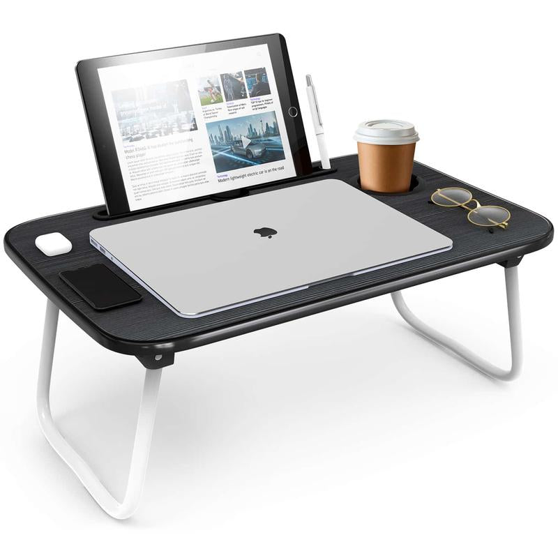 Nestl Lap Desk for Laptop - Foldable Laptop Desk for Bed and Couch, Portable and Lightweight Laptop Stand for Bed Breakfast, Working, Reading, and Writing - Small