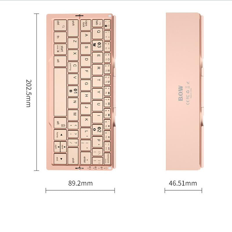 Pockettype Wireless Mini Folding Bluetooth Keyboard with Stand for iOS and Android.