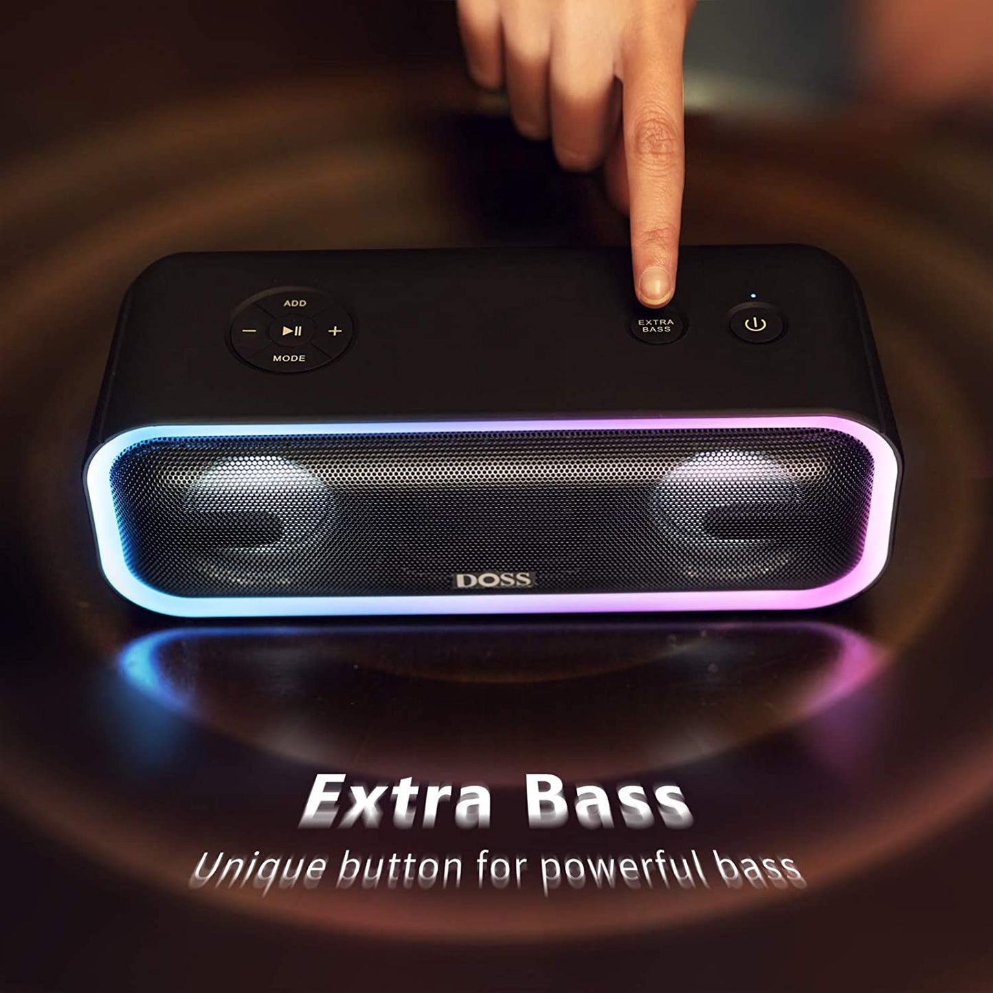 Soundbox Pro+ Bluetooth Speaker - 24W Stereo Sound, Enhanced Bass, IPX6 Waterproof, 15-Hour Playtime, Wireless Stereo Pairing, Multi-Color Lighting, Portable for Outdoor, Home, Party, and Beach Use