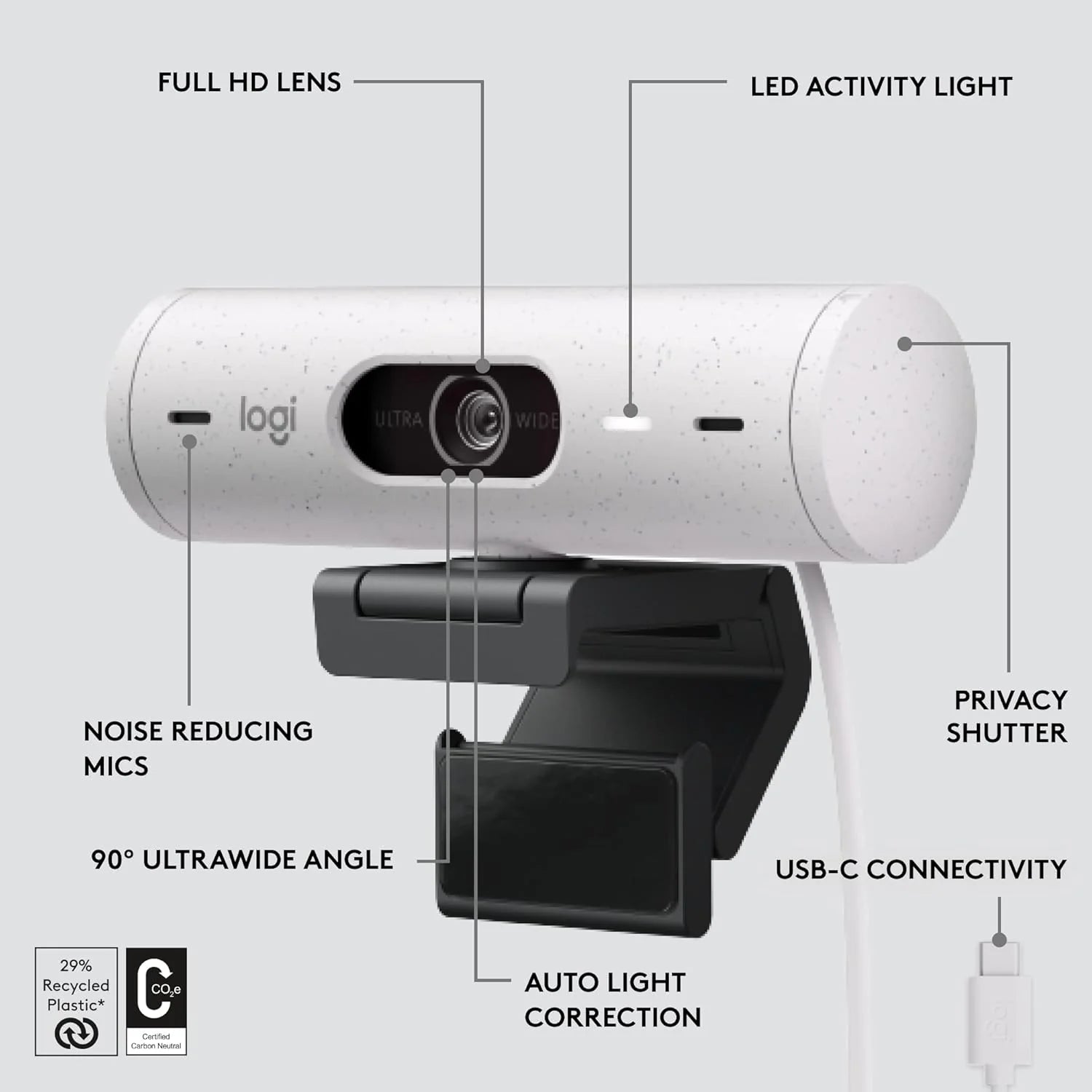 Logitech Brio 505 Web Camera - off White