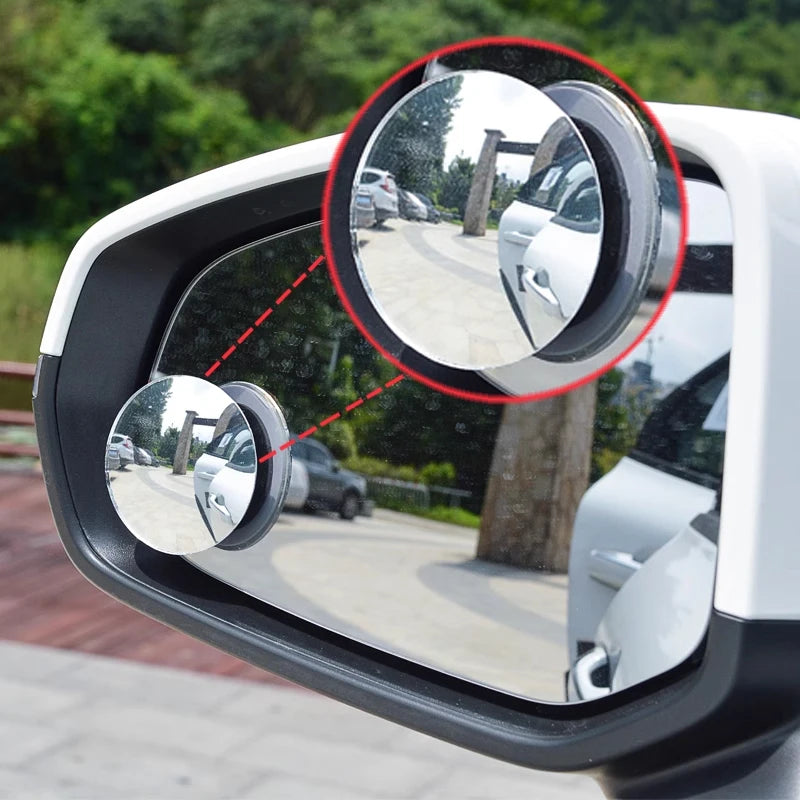 360 Degree Car Blind Spot Rear View Mirror Wide Angle Adjustable Small round Mirror Car Reverse Auxiliary Rearview Convex Mirror.