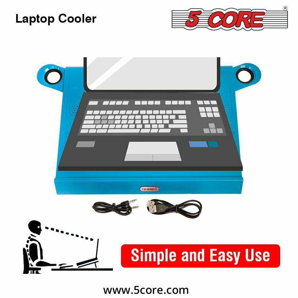 5 Core Laptop Cooler Cooling Pad Ultra-Slim Portable Design USB