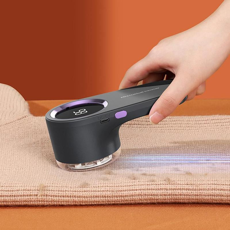 USB Rechargeable Electric Lint Remover, Portable Handheld LED Display Hairball Remover, Household Cleaning Tool for Clothes, Bedding, Furniture, Sofa