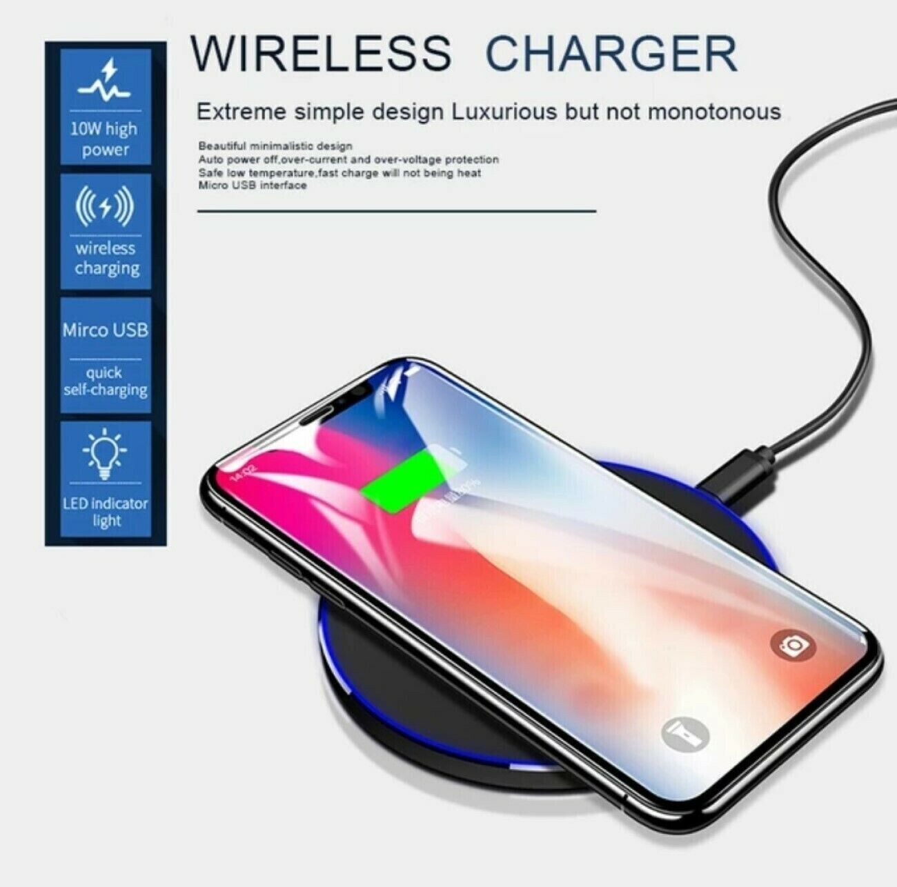 20W Wireless Charger Fast Charge Pad For Samsung iPhone XS Max X XR 12