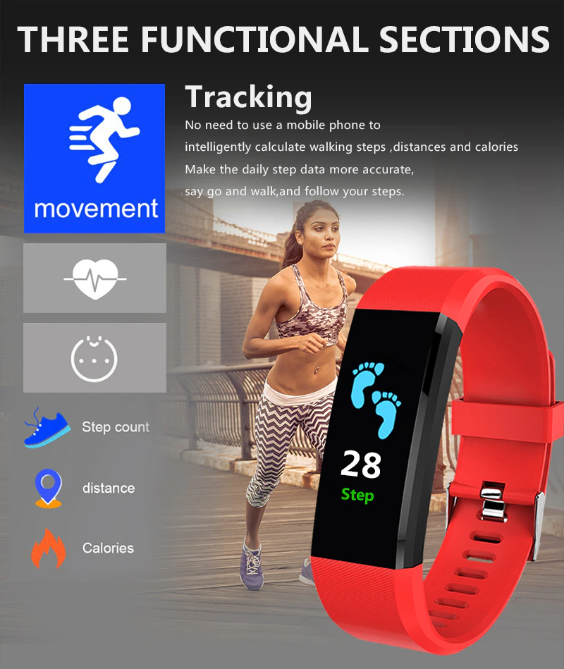 Fitness Smart Watch Activity Tracker Heart Rate For Women Men Oxygen