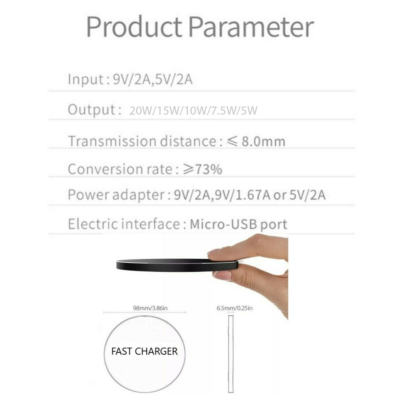 20W Wireless Charger Fast Charge Pad For Samsung iPhone XS Max X XR 12