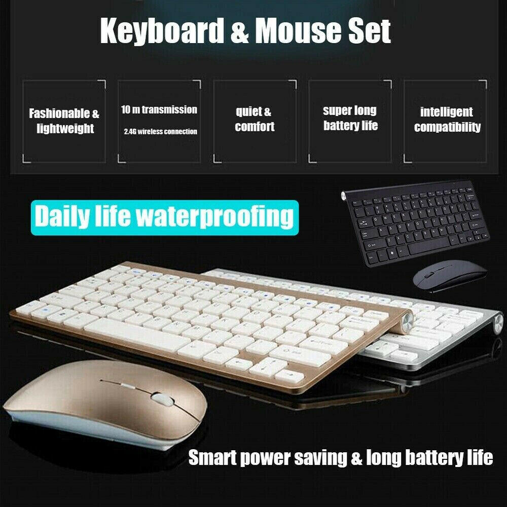 Mini Wireless Keyboard And Mouse Set Waterproof 2.4G For Mac Apple PC