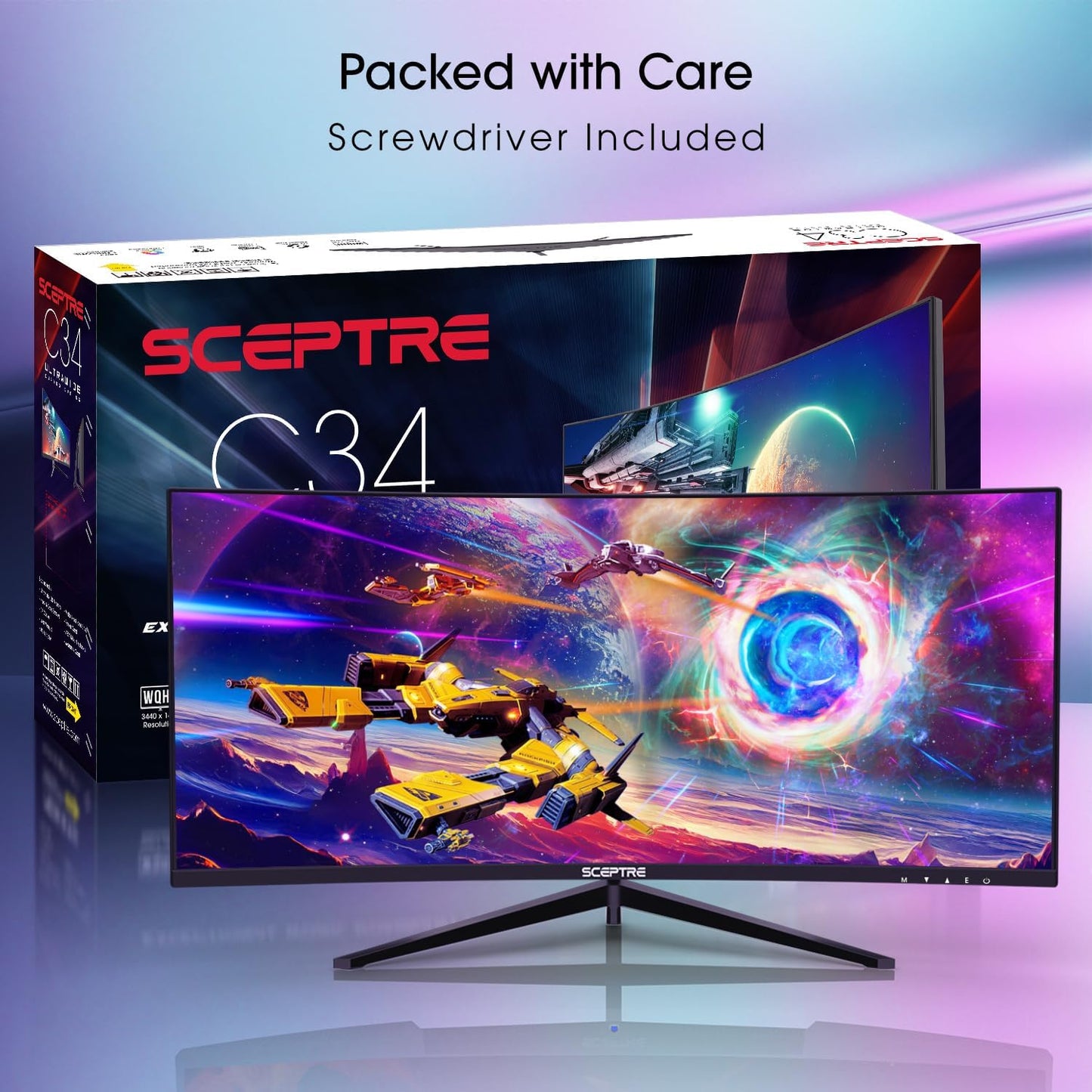 30-Inch Curved Ultra-Wide Gaming Monitor 21:9 2560x1080, 200Hz Refresh Rate, Slim Design, HDMI & DisplayPort, Built-In Speakers, Metal Black (C305B-200UN1).