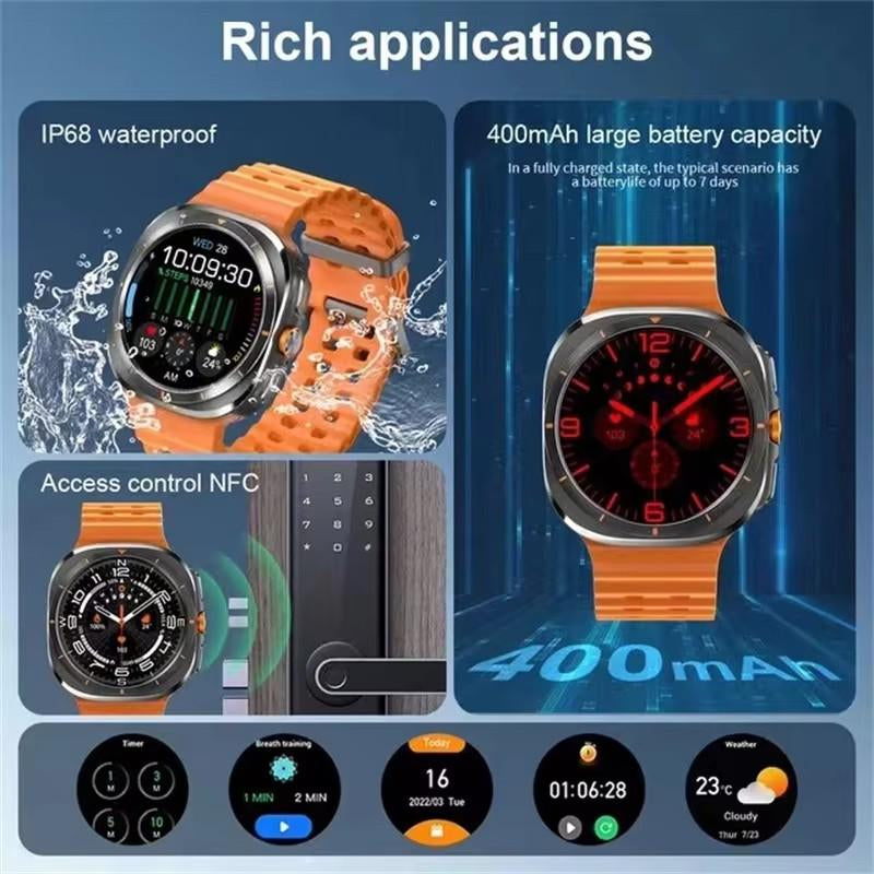 2024 New Smart Watch for Samsung Galaxy Watch 7 Ultra Men GPS Track Smartwatch Amoled Always Display Clock BT Talk Smart Watch Smart Watches