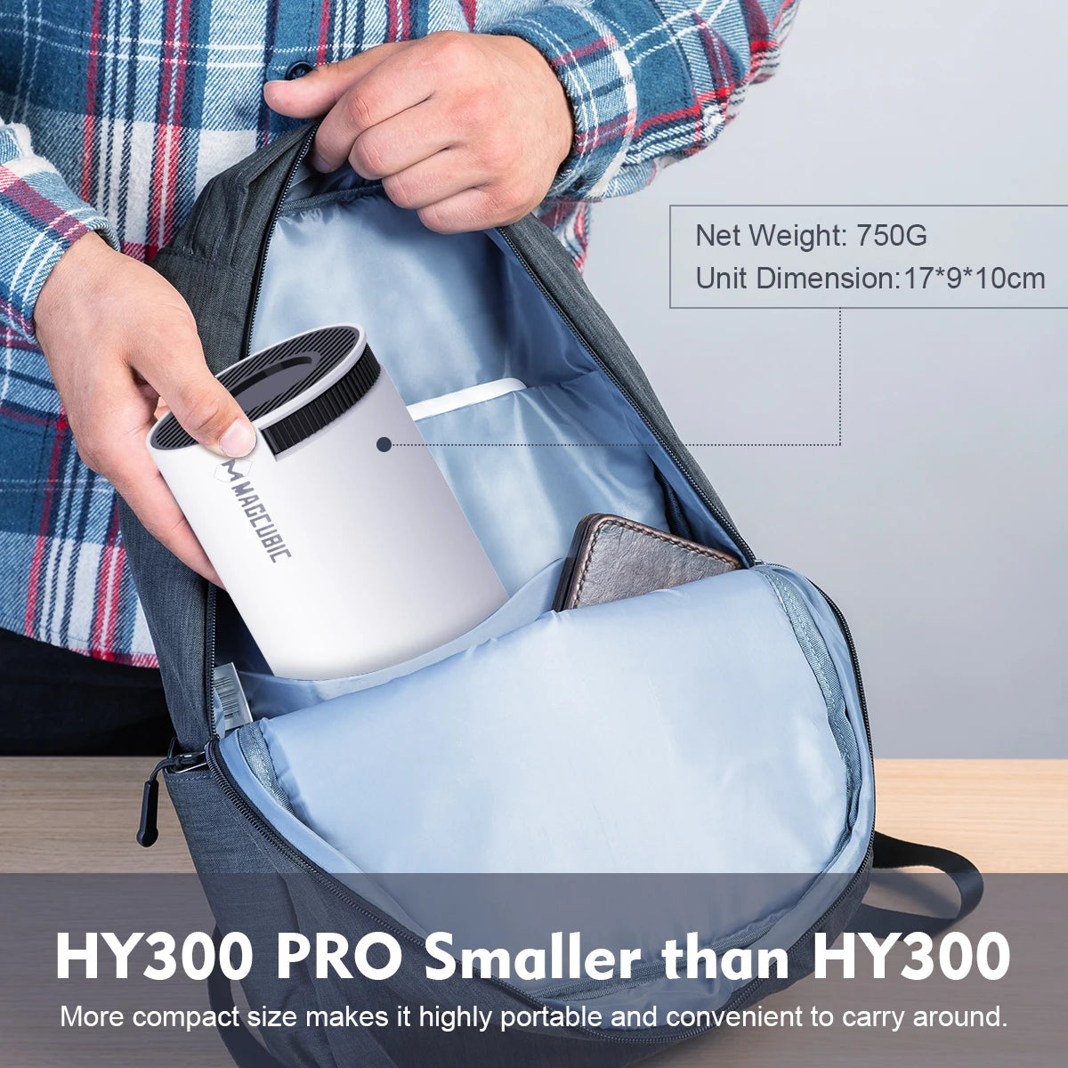 HY300 Pro Portable Projector - Android 11, 4K Resolution, 1280x720P, Dual WiFi, 260 ANSI Lumens, 180° Flexibility, Bluetooth 5.0, Ideal for Outdoor Cinema.