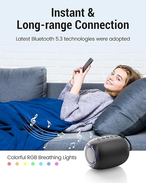 Oval Drum Bluetooth Speaker With LED Ring Light