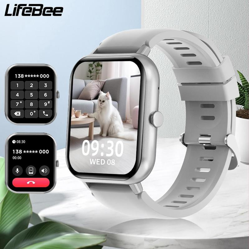 LIFEBEE 1.83 Inch Fashion Touch Screen Smart Watch, Digital Fitness Tracker with 100+ Sports Modes, Calories Fitness Watch for Men Women, Smart-Watch, Wearable Devices