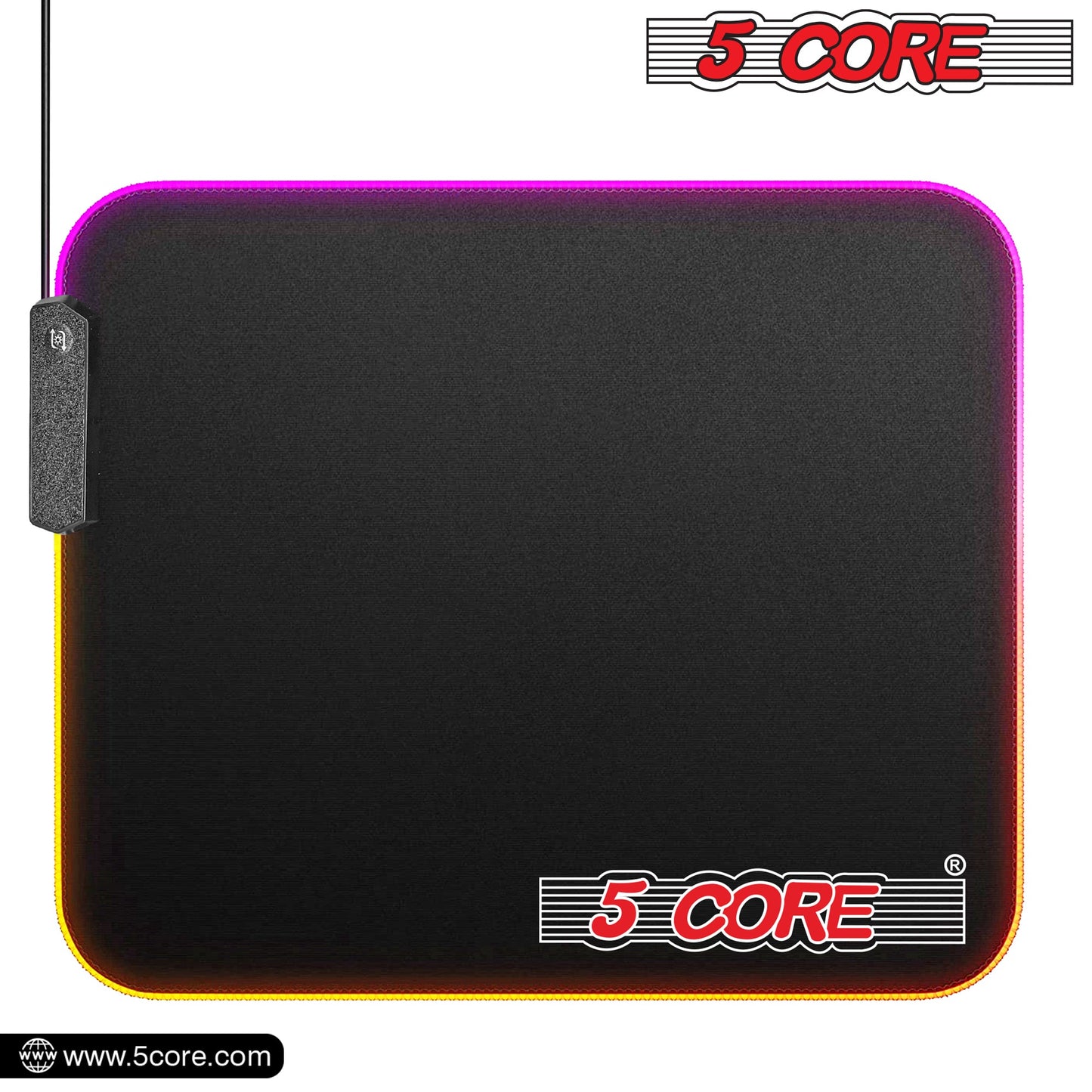 5Core Gaming Mouse Pad RGB 12 Light Modes 2 Zone Desk Mouse Mat w