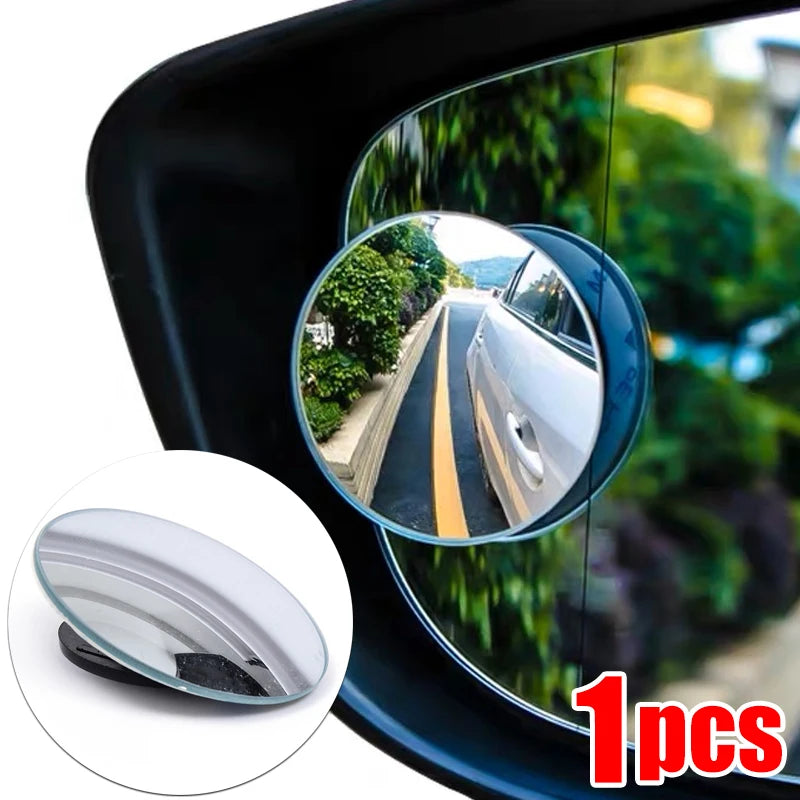 360 Degree Car Blind Spot Rear View Mirror Wide Angle Adjustable Small round Mirror Car Reverse Auxiliary Rearview Convex Mirror.