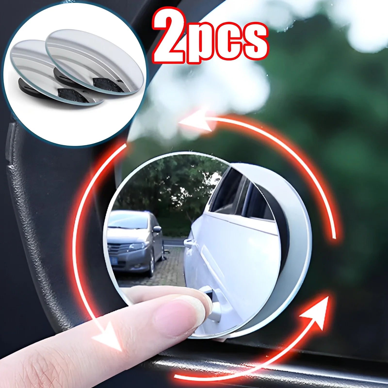 360 Degree Car Blind Spot Rear View Mirror Wide Angle Adjustable Small round Mirror Car Reverse Auxiliary Rearview Convex Mirror.