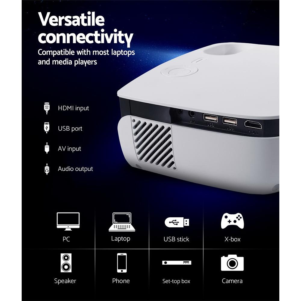 Devanti Mini Video Projector Wifi USB HDMI Portable 2000 Lumens HD