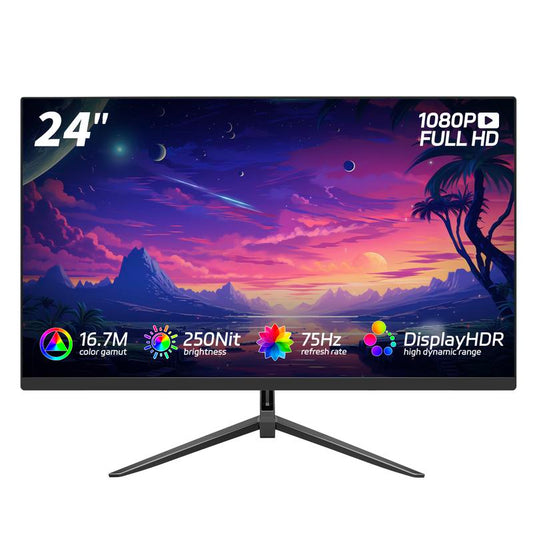 FNT 24'' Curved Gaming Monitor - 180Hz, 1Ms, FHD 1080P, R1800, Dual HDMI & Displayport, Eye Care, Built-In Speakers, Black