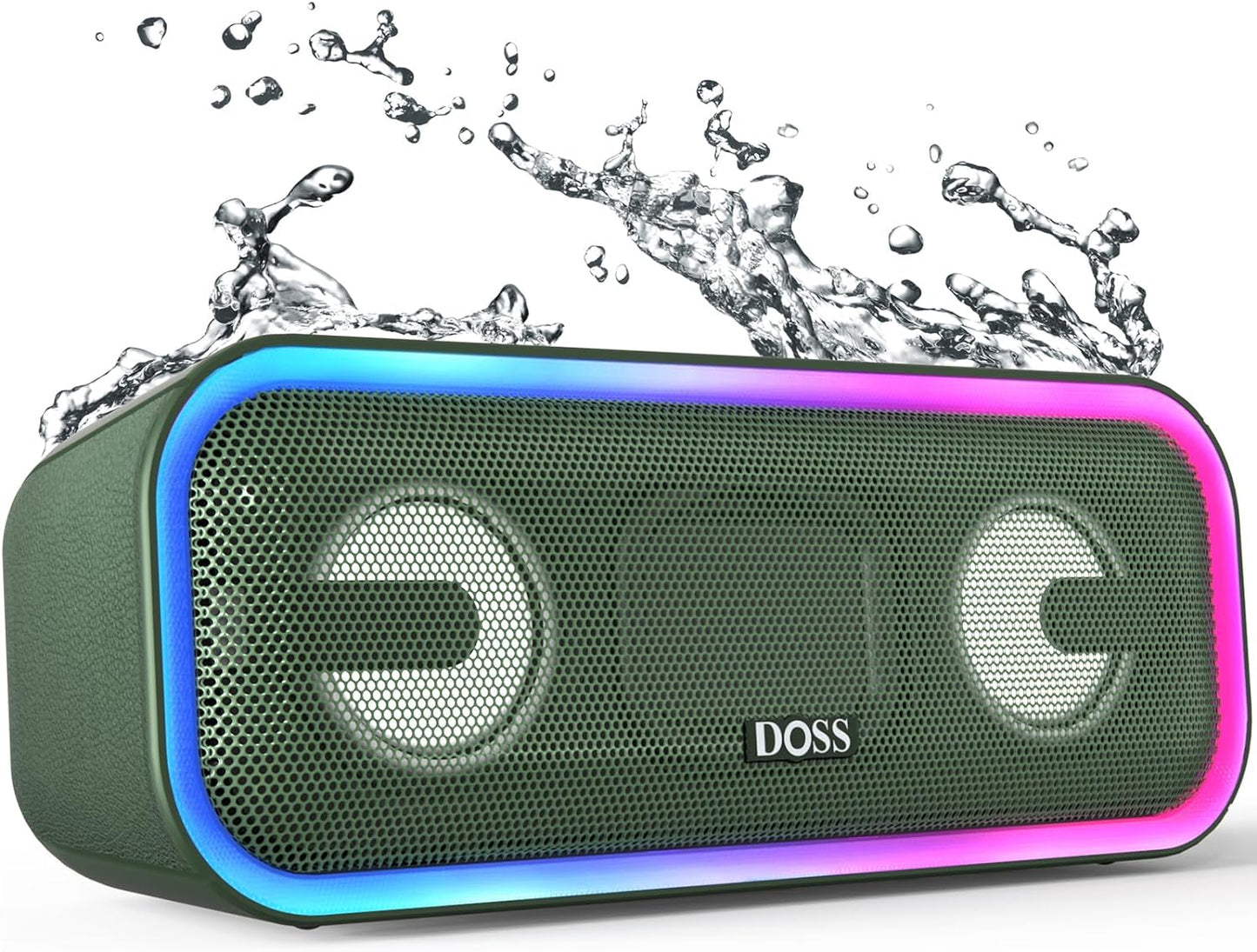 Soundbox Pro+ Bluetooth Speaker - 24W Stereo Sound, Enhanced Bass, IPX6 Waterproof, 15-Hour Playtime, Wireless Stereo Pairing, Multi-Color Lighting, Portable for Outdoor, Home, Party, and Beach Use