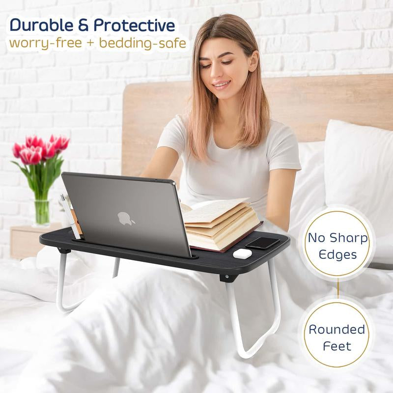 Nestl Lap Desk for Laptop - Foldable Laptop Desk for Bed and Couch, Portable and Lightweight Laptop Stand for Bed Breakfast, Working, Reading, and Writing - Small