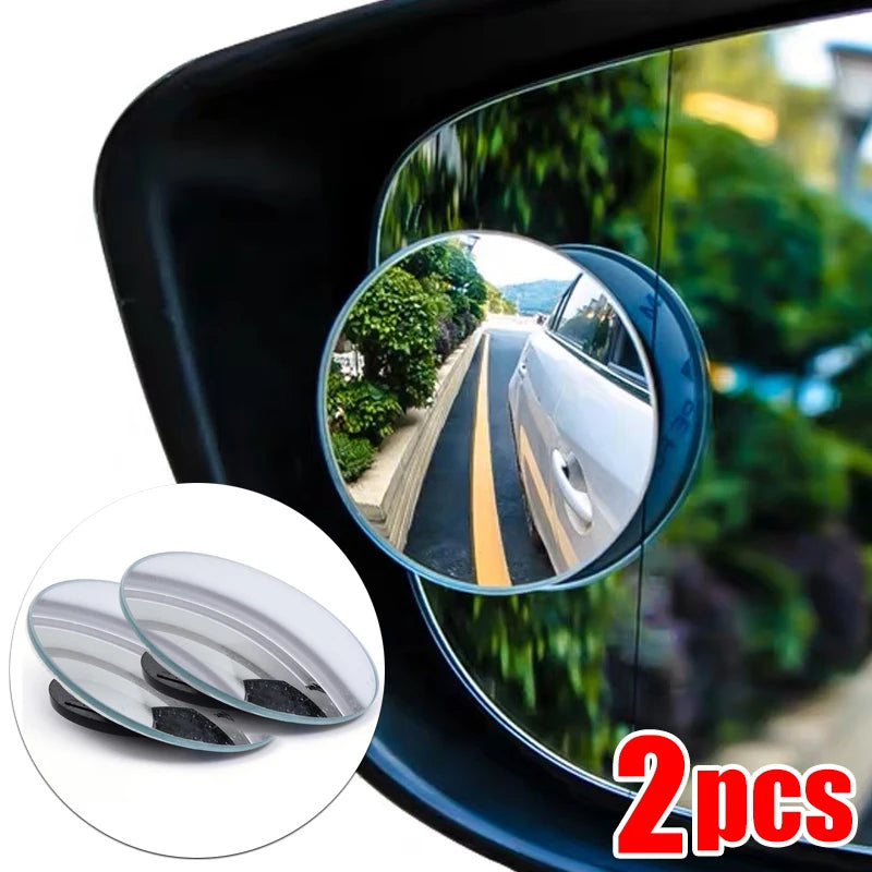 360 Degree Car Blind Spot Rear View Mirror Wide Angle Adjustable Small round Mirror Car Reverse Auxiliary Rearview Convex Mirror.