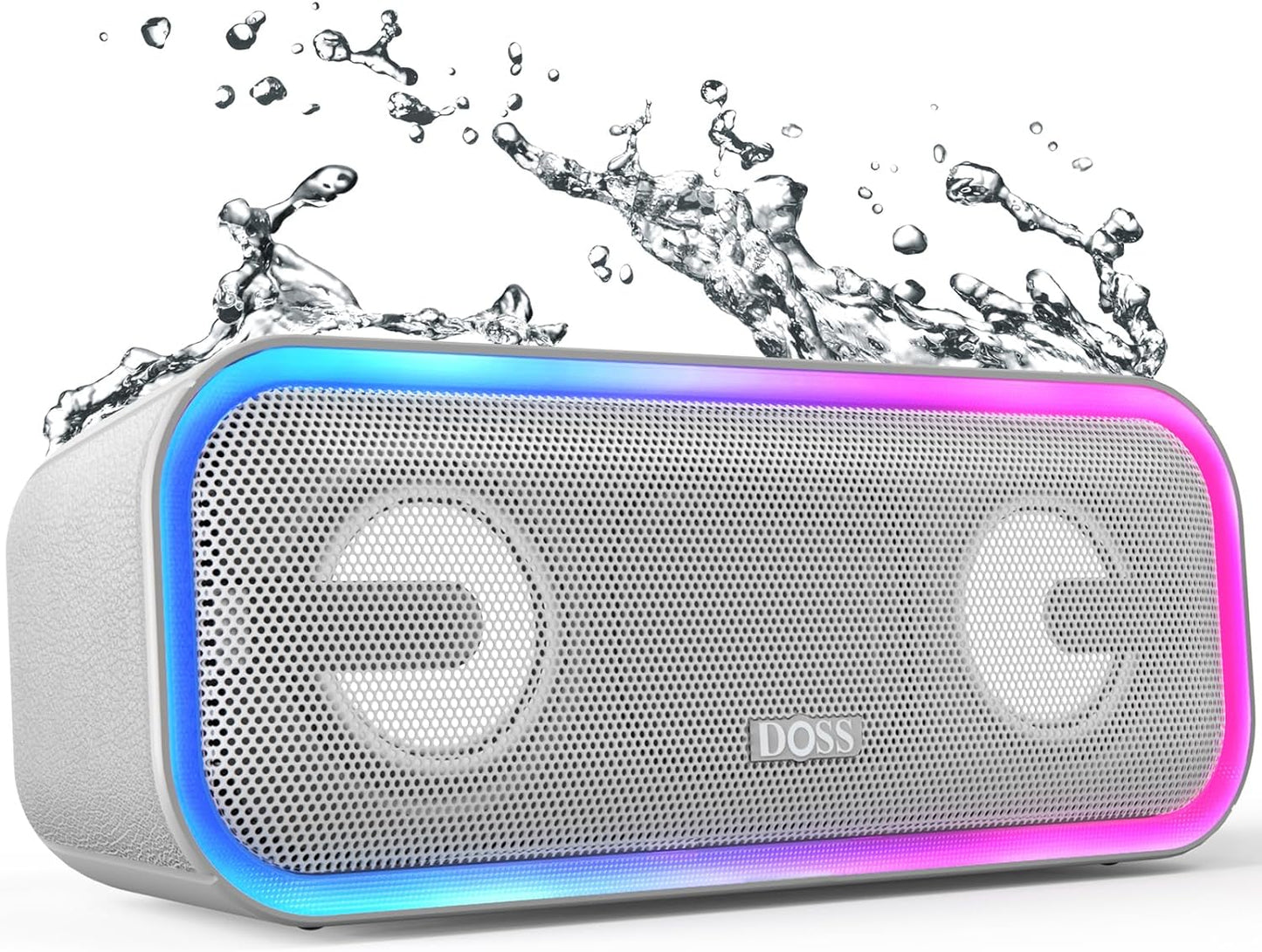 Soundbox Pro+ Bluetooth Speaker - 24W Stereo Sound, Enhanced Bass, IPX6 Waterproof, 15-Hour Playtime, Wireless Stereo Pairing, Multi-Color Lighting, Portable for Outdoor, Home, Party, and Beach Use