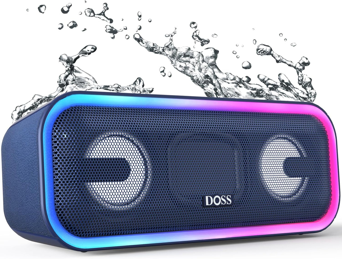 Soundbox Pro+ Bluetooth Speaker - 24W Stereo Sound, Enhanced Bass, IPX6 Waterproof, 15-Hour Playtime, Wireless Stereo Pairing, Multi-Color Lighting, Portable for Outdoor, Home, Party, and Beach Use