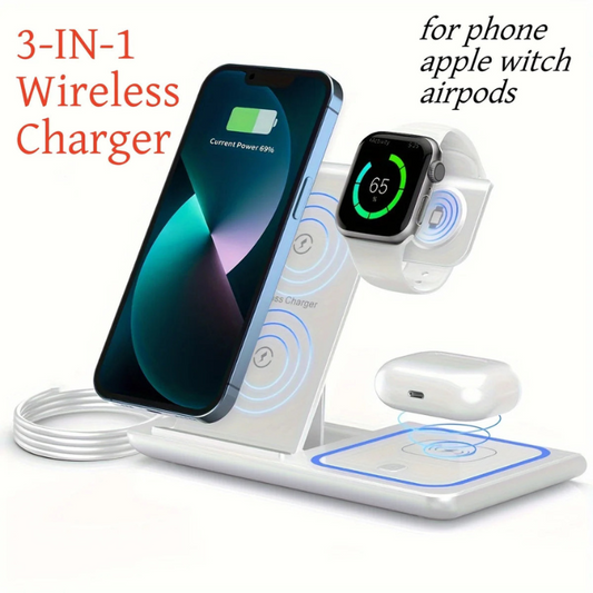 Foldable 3 In 1 Fast 15w QI Wireless Charging Station