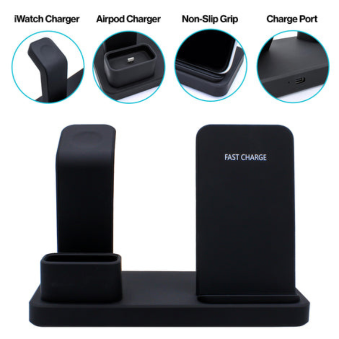 3-in-1 Fast Wireless Chargers Charging Pad for Mobile Phone/iWatch