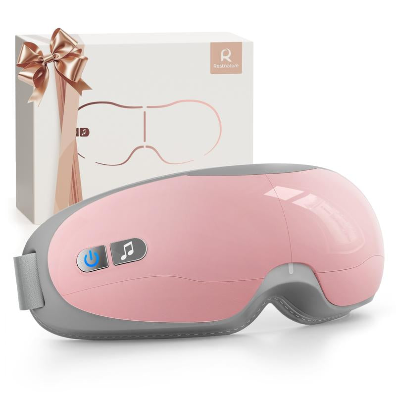 Restnature Eye Massager - Eye Massager with Heat Music, Birthday Gifts for Women Mom, Eye Care Relaxation Self Care Christmas Gifts for Women, Reduce Eye Strain Head Strap Vr