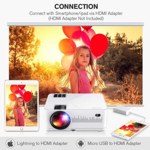 LCD Video Projector with Carrying Case Mini Movie Projector with HDMI