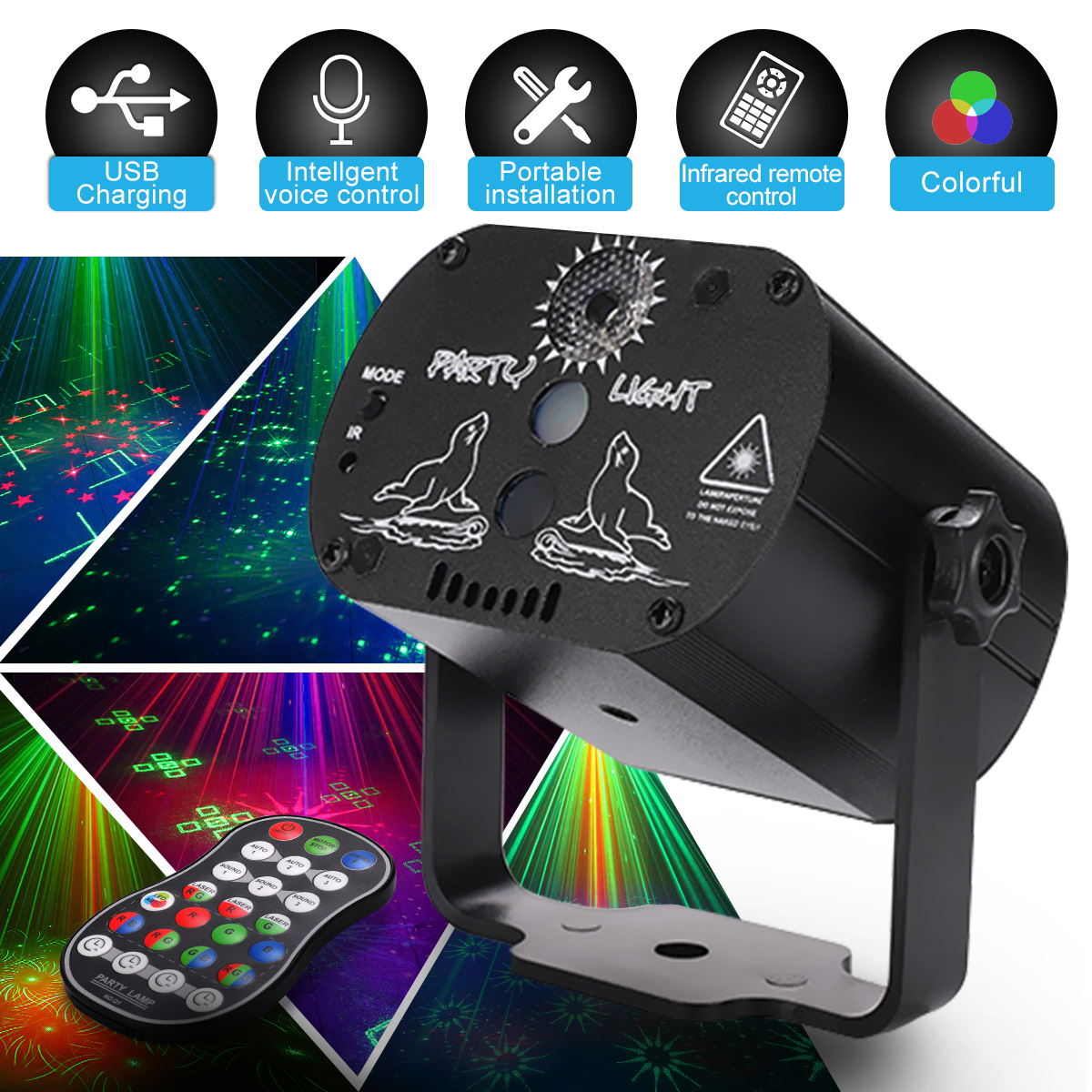 Mini RGB Disco Light LED Laser Stage Projector