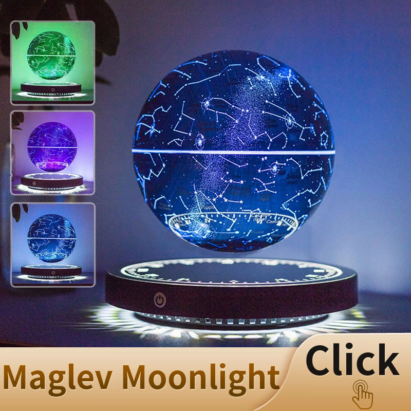 Magnetic Levitation Moon Table Lamp RGB Floating Ball Lamp Night Light