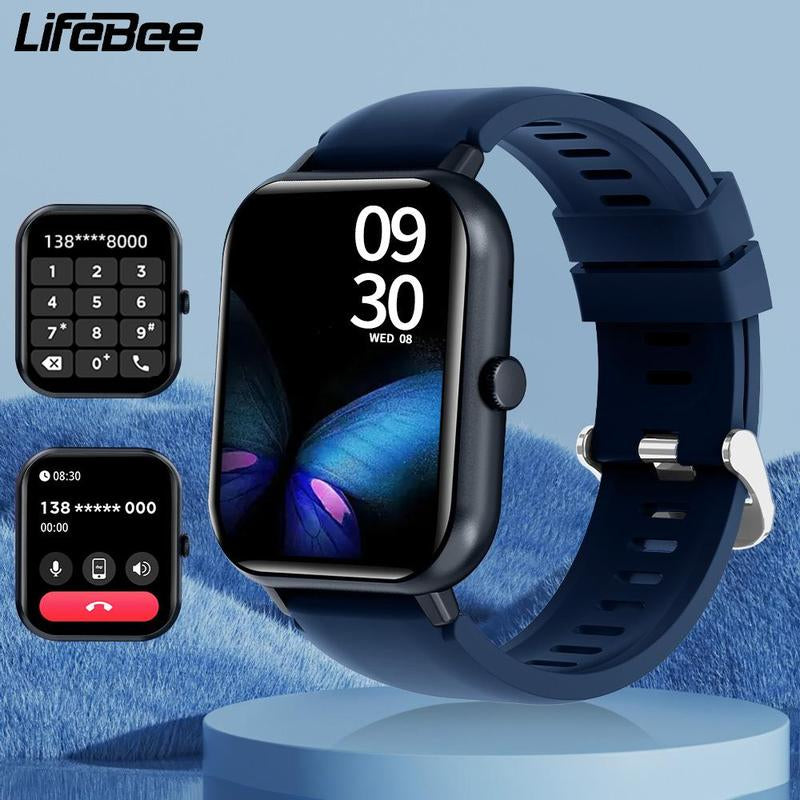 LIFEBEE 1.83 Inch Fashion Touch Screen Smart Watch, Digital Fitness Tracker with 100+ Sports Modes, Calories Fitness Watch for Men Women, Smart-Watch, Wearable Devices