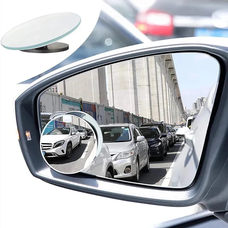 360 Degree Car Blind Spot Rear View Mirror Wide Angle Adjustable Small round Mirror Car Reverse Auxiliary Rearview Convex Mirror.