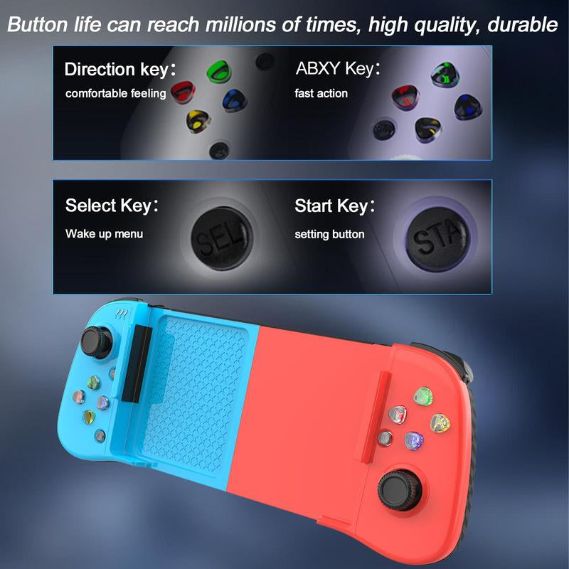 GAMINJA Rechargeable Mobile Phone Telescopic Controller, Bluetooth-Compatible Wireless Game Controller, Suitable for Android Ios Nswitch PS4 PC TVBOX