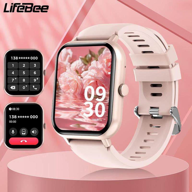 LIFEBEE 1.83 Inch Fashion Touch Screen Smart Watch, Digital Fitness Tracker with 100+ Sports Modes, Calories Fitness Watch for Men Women, Smart-Watch, Wearable Devices