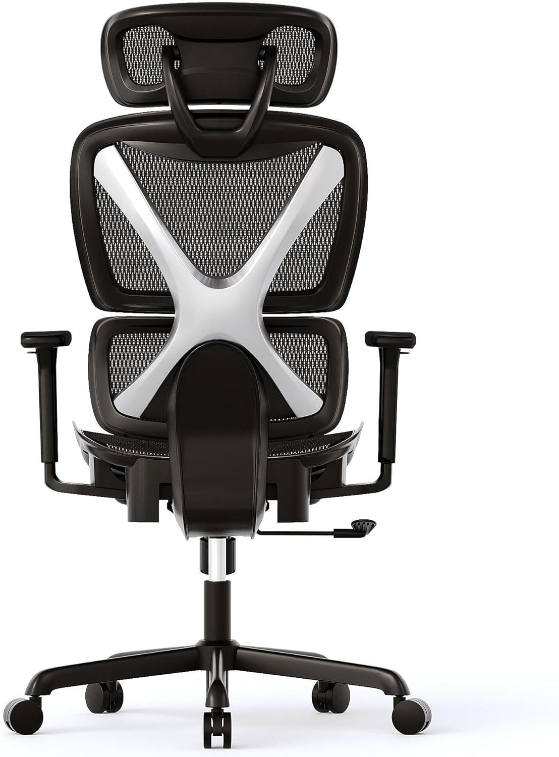 Ergonomic Office Chair, Big and Tall Mesh Chair with Lumbar Support, Adjustable 3D Arms, Reclining, Headrest & Large Seat - Home Office Desk Chair for Man Woman(Grey).