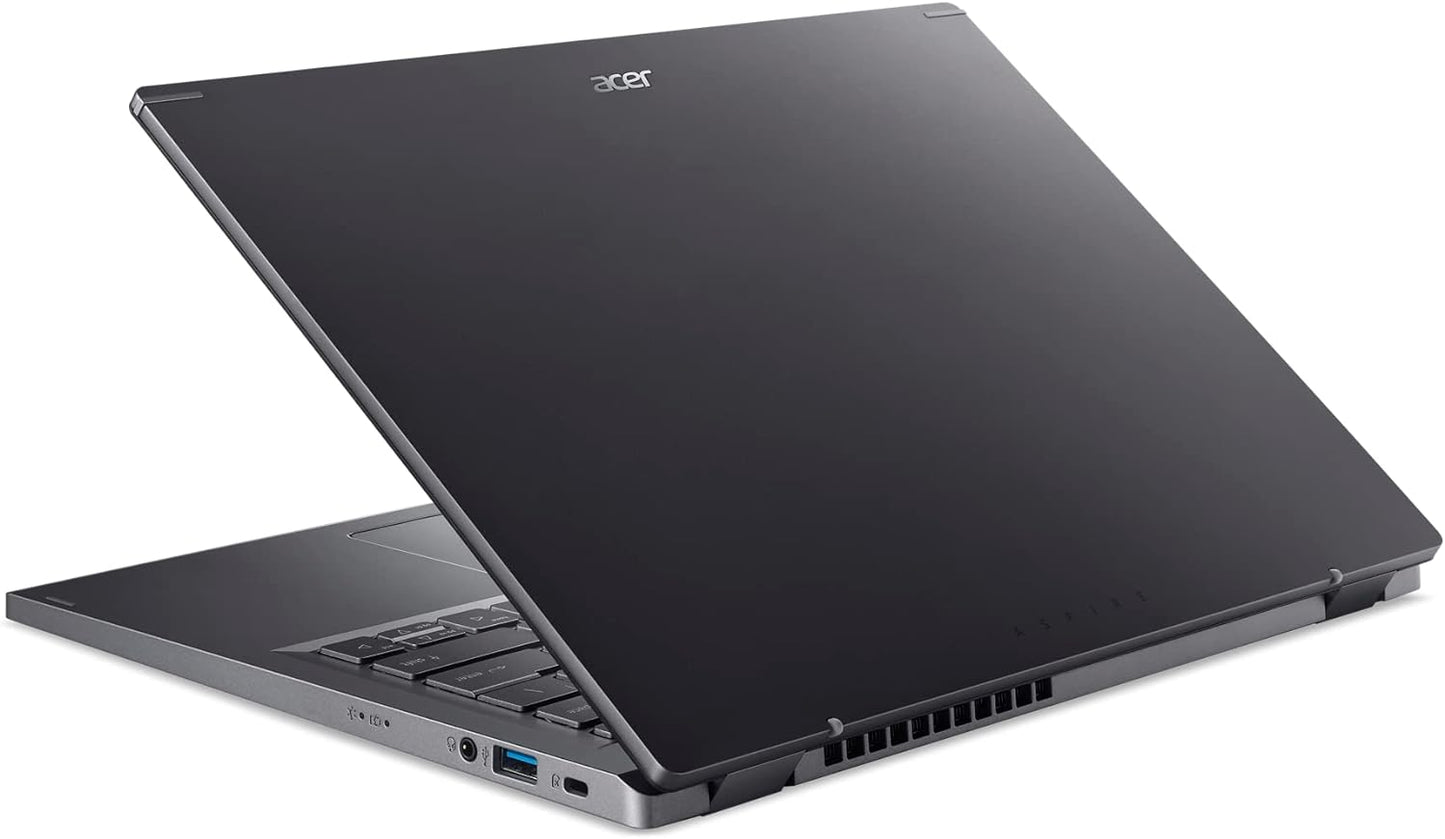 Aspire 5 14 Slim Laptop | 14" WUXGA (1920 X 1200) IPS |Core I5-1335U | Intel Iris Xe Graphics | 8GB LPDDR5 | 512GB Gen 4 SSD | Wi-Fi 6E | Usb4/Thunderbolt 4 | Backlit KB | A514-56M-576D, Gray