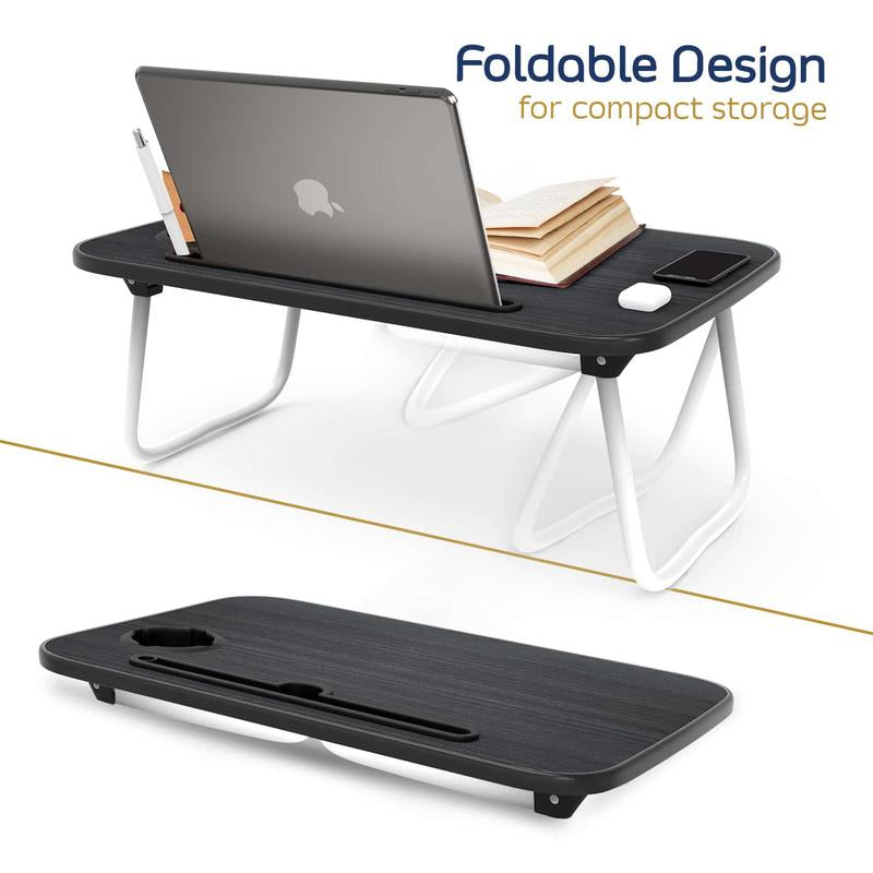 Nestl Lap Desk for Laptop - Foldable Laptop Desk for Bed and Couch, Portable and Lightweight Laptop Stand for Bed Breakfast, Working, Reading, and Writing - Small