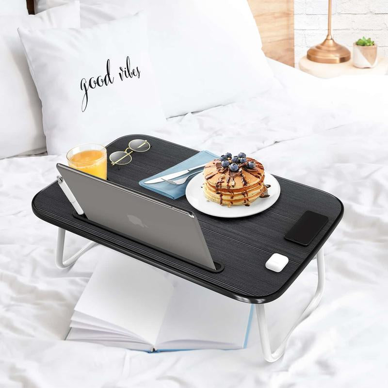 Nestl Lap Desk for Laptop - Foldable Laptop Desk for Bed and Couch, Portable and Lightweight Laptop Stand for Bed Breakfast, Working, Reading, and Writing - Small