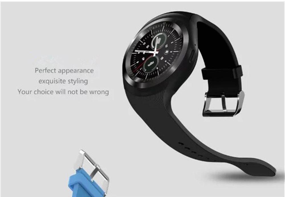 Y1 smart watch wristband style high resolution Relogio Android phone