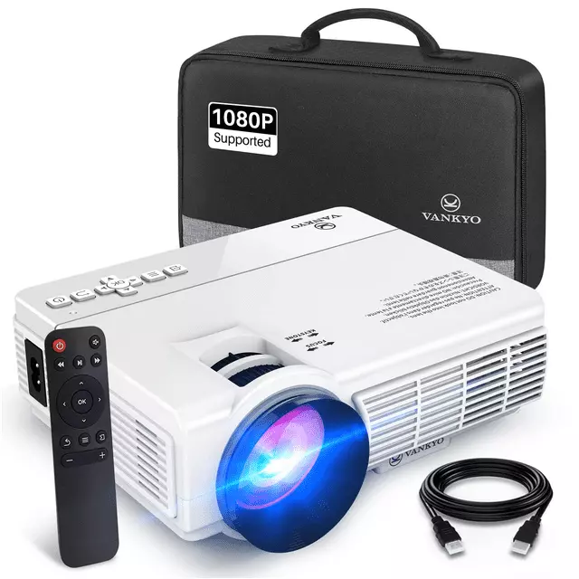 LCD Video Projector with Carrying Case Mini Movie Projector with HDMI