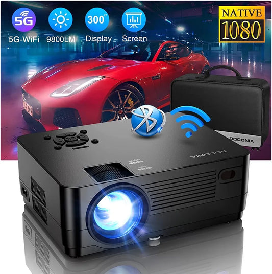 LCD Video Projector with Carrying Case Mini Movie Projector with HDMI